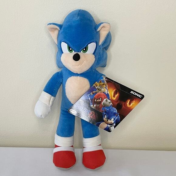 Sonic the Hedgehog & Shadow Plush Set of 2 | 10" Sega Stuffed Animals | NWT - Picture 2 of 13